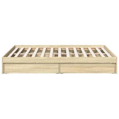 Bedframe met lades bewerkt hout sonoma eikenkleurig 140x200 cm