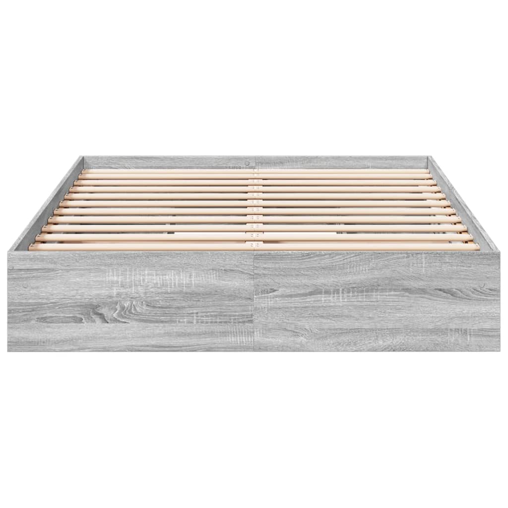 Bedframe met lades bewerkt hout grijs sonoma eiken 140x200 cm