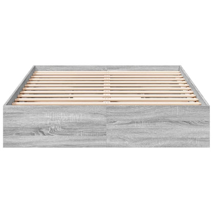 Bedframe met lades bewerkt hout grijs sonoma eiken 140x200 cm