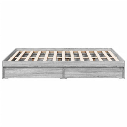 Bedframe met lades bewerkt hout grijs sonoma eiken 140x200 cm