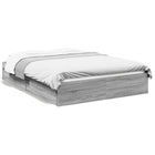 Bedframe 140x200 cm bewerkt hout grijs sonoma eiken met lades