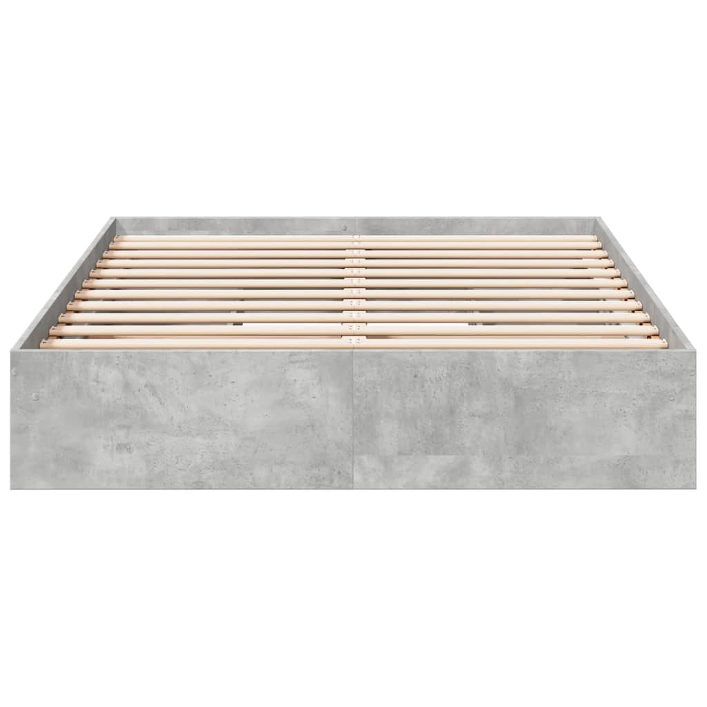 Bedframe met lades bewerkt hout betongrijs 120x200 cm