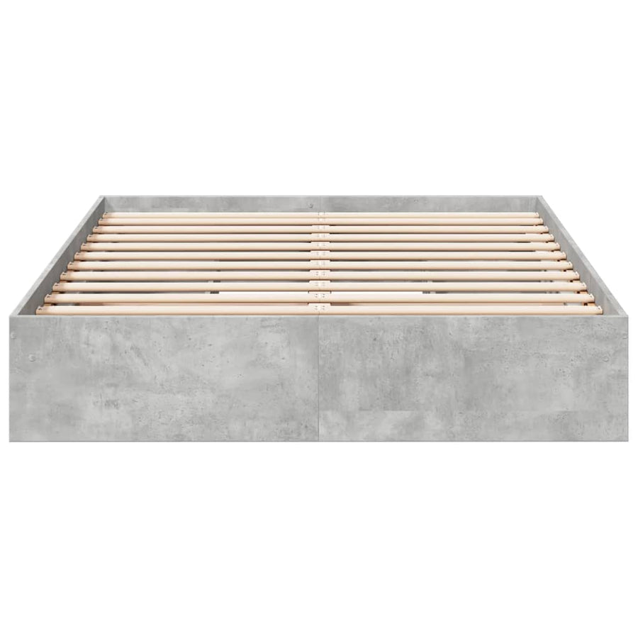 Bedframe met lades bewerkt hout betongrijs 120x200 cm
