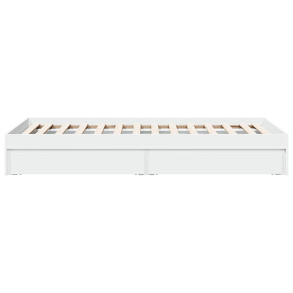 Bedframe met lades bewerkt hout wit 100x200 cm