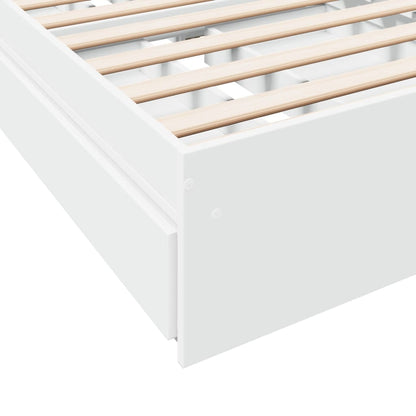 Bedframe met lades bewerkt hout wit 90x200 cm
