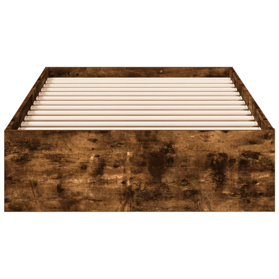 Bedframe met lades bewerkt hout gerookt eikenkleurig 90x200 cm