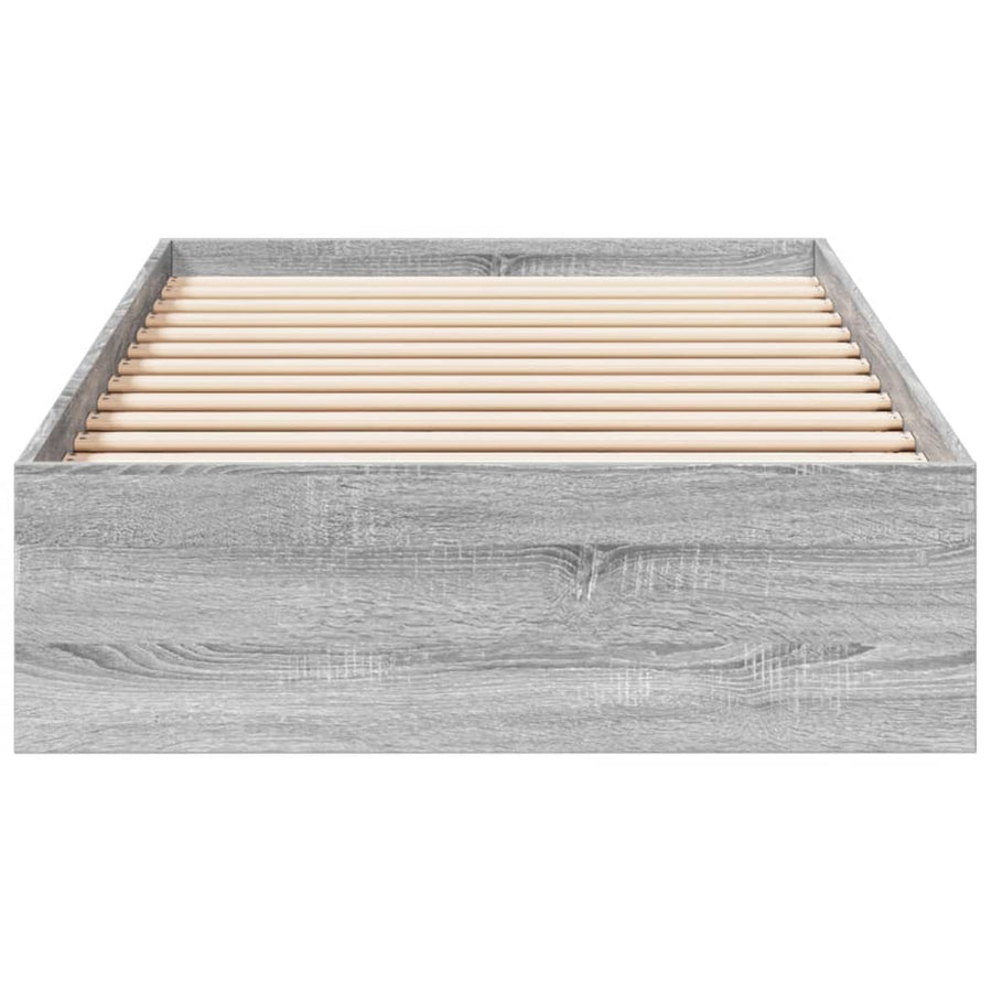 Bedframe met lades bewerkt hout grijs sonoma eiken 90x200 cm