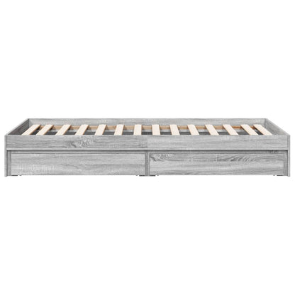 Bedframe met lades bewerkt hout grijs sonoma eiken 90x200 cm