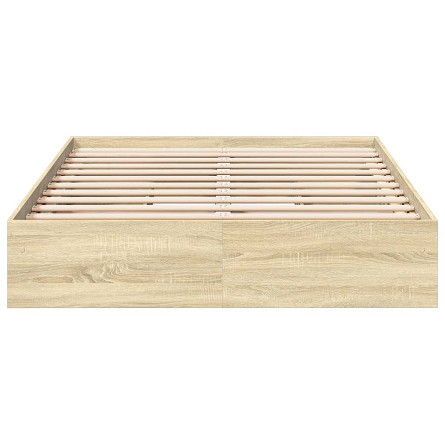 Bedframe met lades bewerkt hout sonoma eikenkleurig 140x190 cm