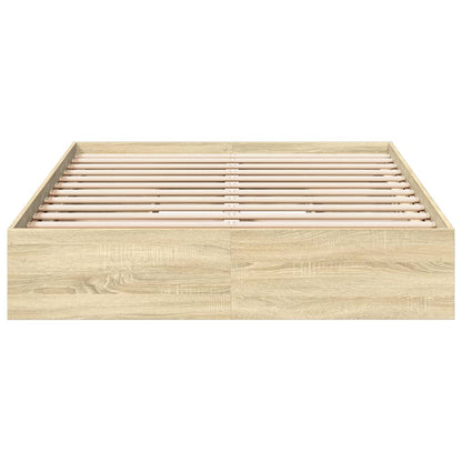 Bedframe met lades bewerkt hout sonoma eikenkleurig 135x190 cm