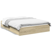 Bedframe met lades 135x190 cm bewerkt hout sonoma eiken
