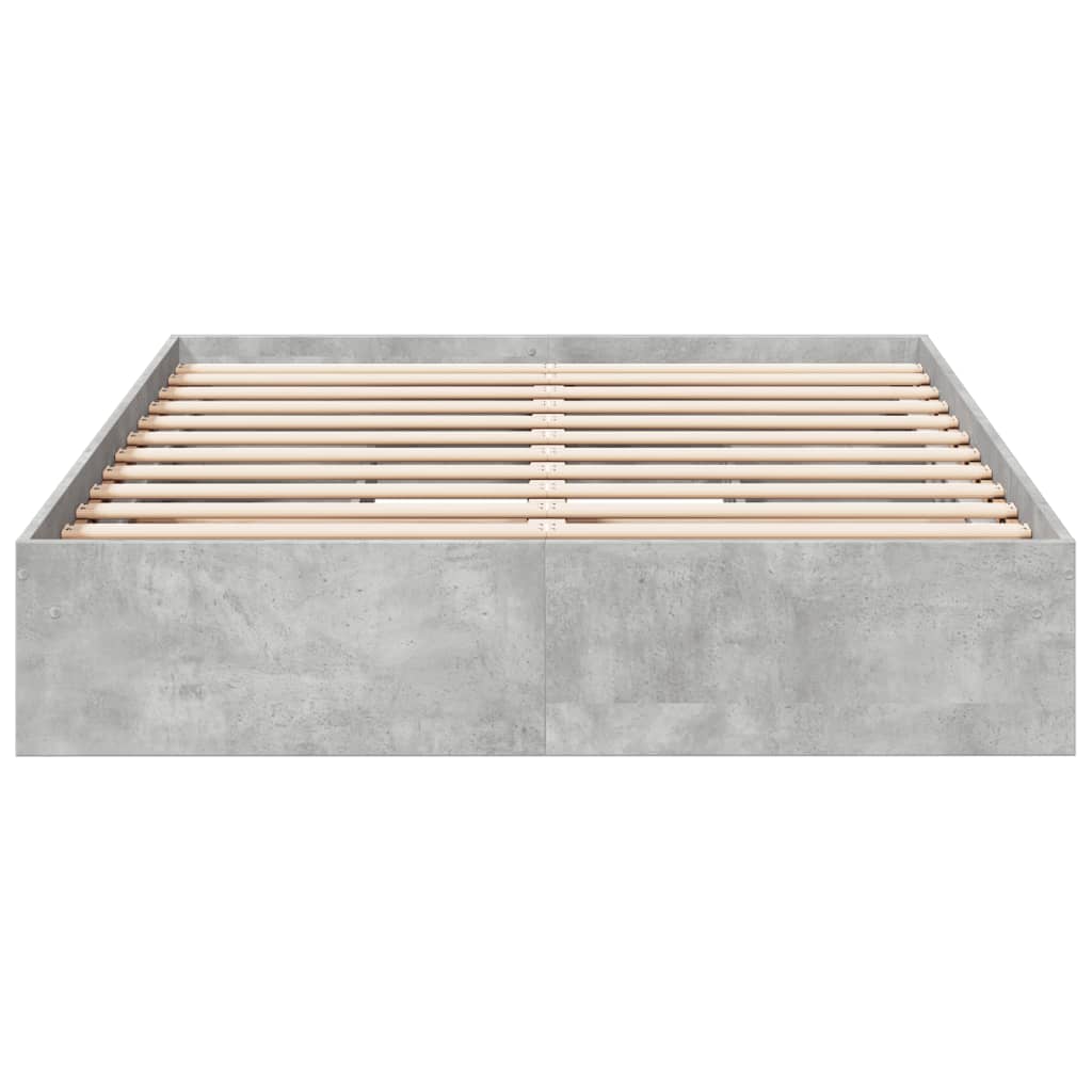 Bedframe met lades bewerkt hout betongrijs 135x190 cm
