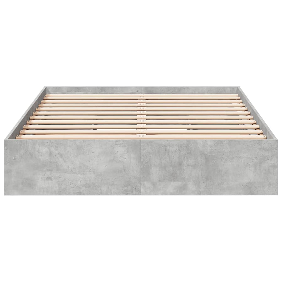 Bedframe met lades bewerkt hout betongrijs 135x190 cm