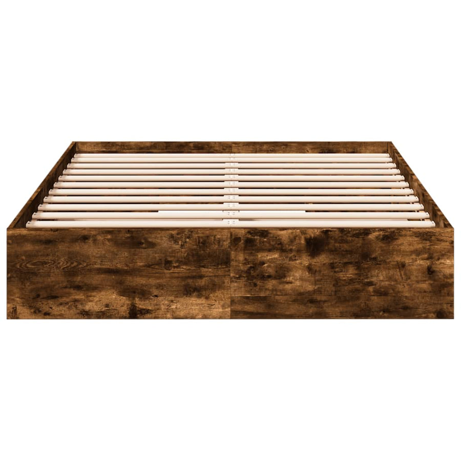 Bedframe met lades bewerkt hout gerookt eikenkleurig 135x190 cm