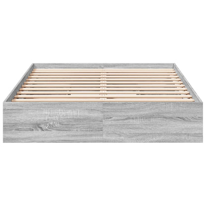 Bedframe met lades bewerkt hout grijs sonoma eiken 120x190 cm