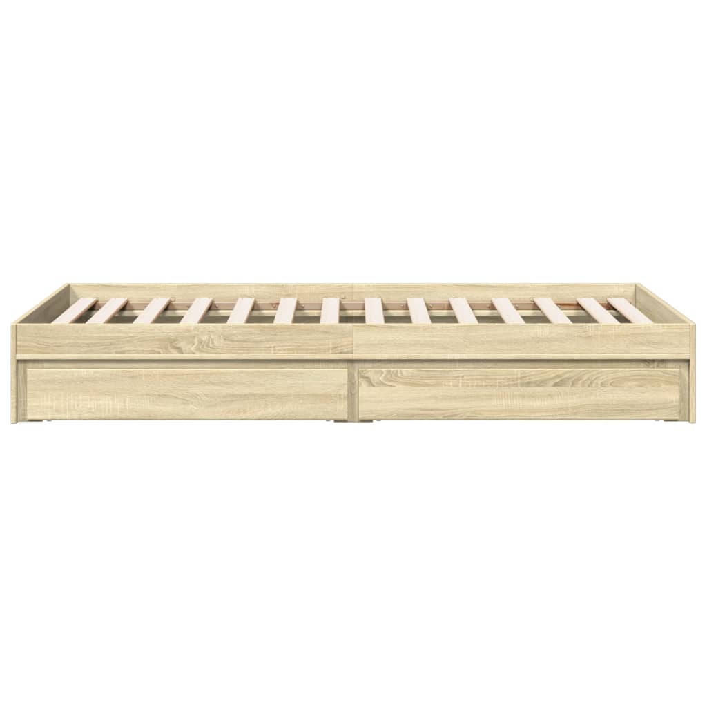 Bedframe met lades bewerkt hout sonoma eikenkleurig 90x190 cm