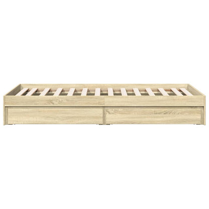 Bedframe met lades bewerkt hout sonoma eikenkleurig 90x190 cm