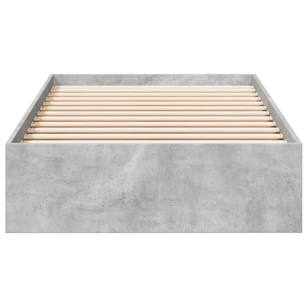 Bedframe met lades bewerkt hout betongrijs 90x190 cm