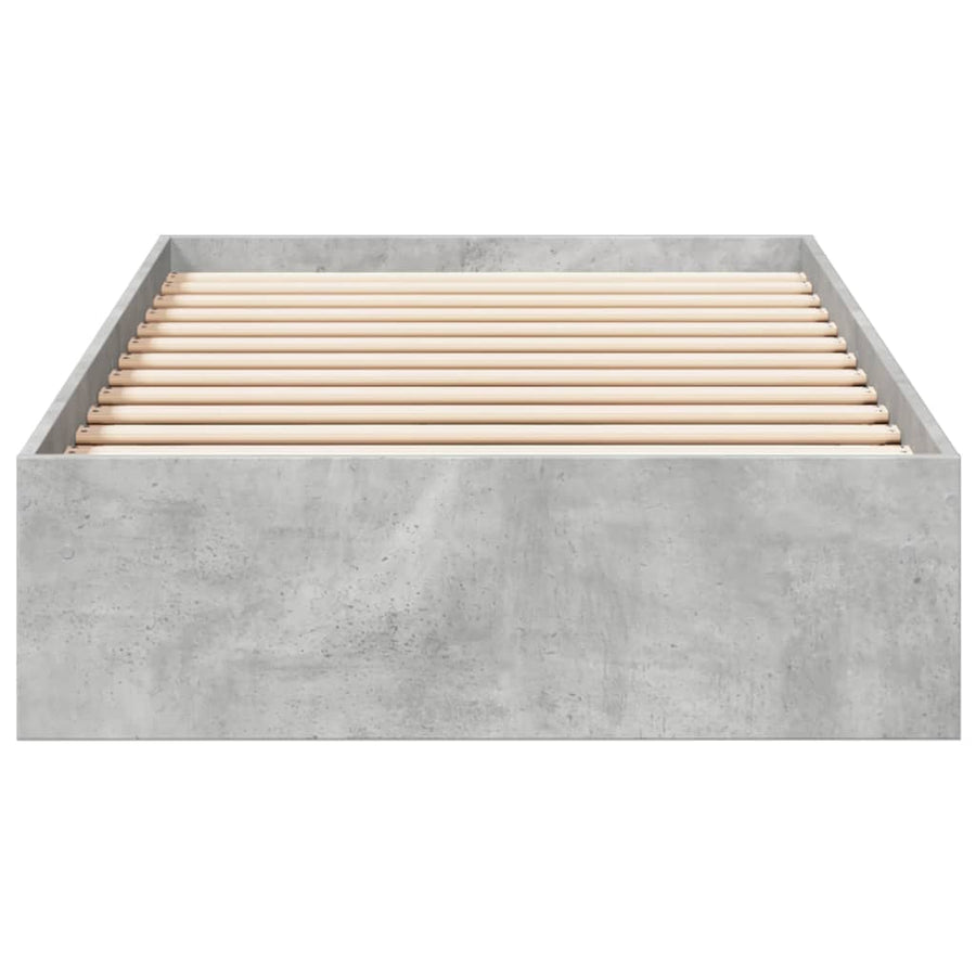 Bedframe met lades bewerkt hout betongrijs 90x190 cm