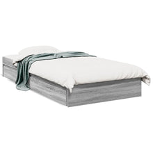 Bedframe met lades bewerkt hout grijs sonoma eiken 90x190 cm