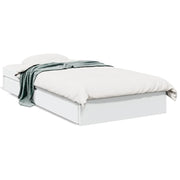 Bedframe met lades bewerkt hout wit 75x190 cm