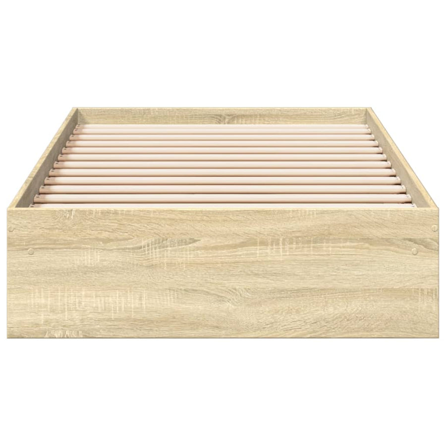Bedframe met lades bewerkt hout sonoma eikenkleurig 75x190 cm