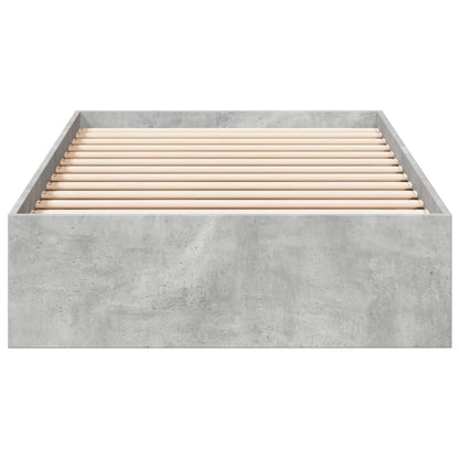 Bedframe met lades bewerkt hout betongrijs 75x190 cm