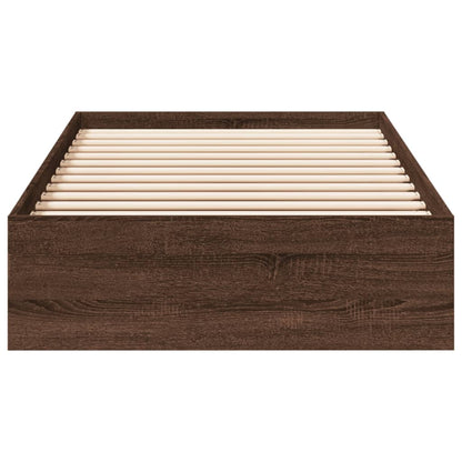 Bedframe met lades bewerkt hout bruin eikenkleurig 75x190 cm