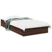 Bedframe 75x190 cm bewerkt hout bruin