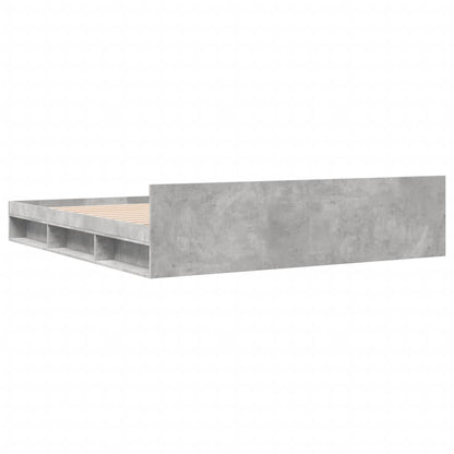 Bedframe met lades bewerkt hout betongrijs 200x200 cm