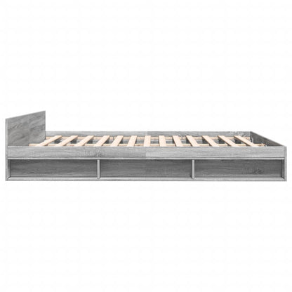 Bedframe met lades bewerkt hout grijs sonoma eiken 200x200 cm