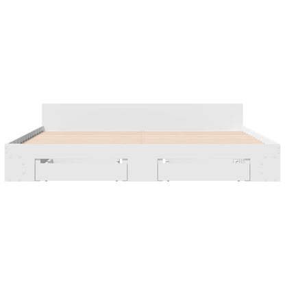 Bedframe met lades bewerkt hout wit 180x200 cm