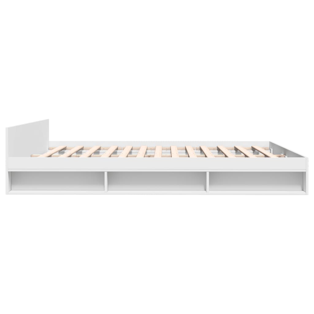 Bedframe met lades bewerkt hout wit 180x200 cm