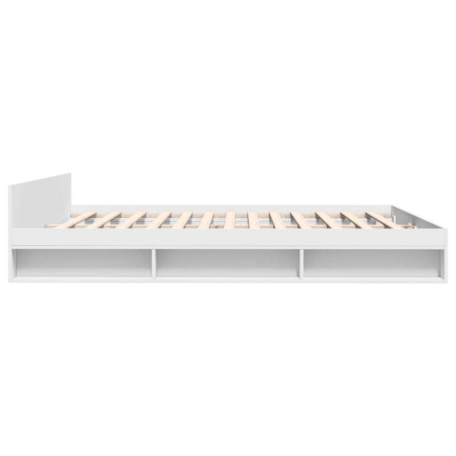 Bedframe met lades bewerkt hout wit 180x200 cm