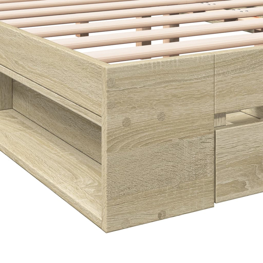 Bedframe met lades bewerkt hout sonoma eikenkleurig 180x200 cm