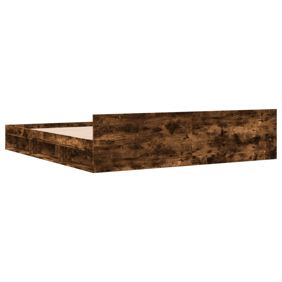 Bedframe met lades bewerkt hout gerookt eikenkleurig 180x200 cm