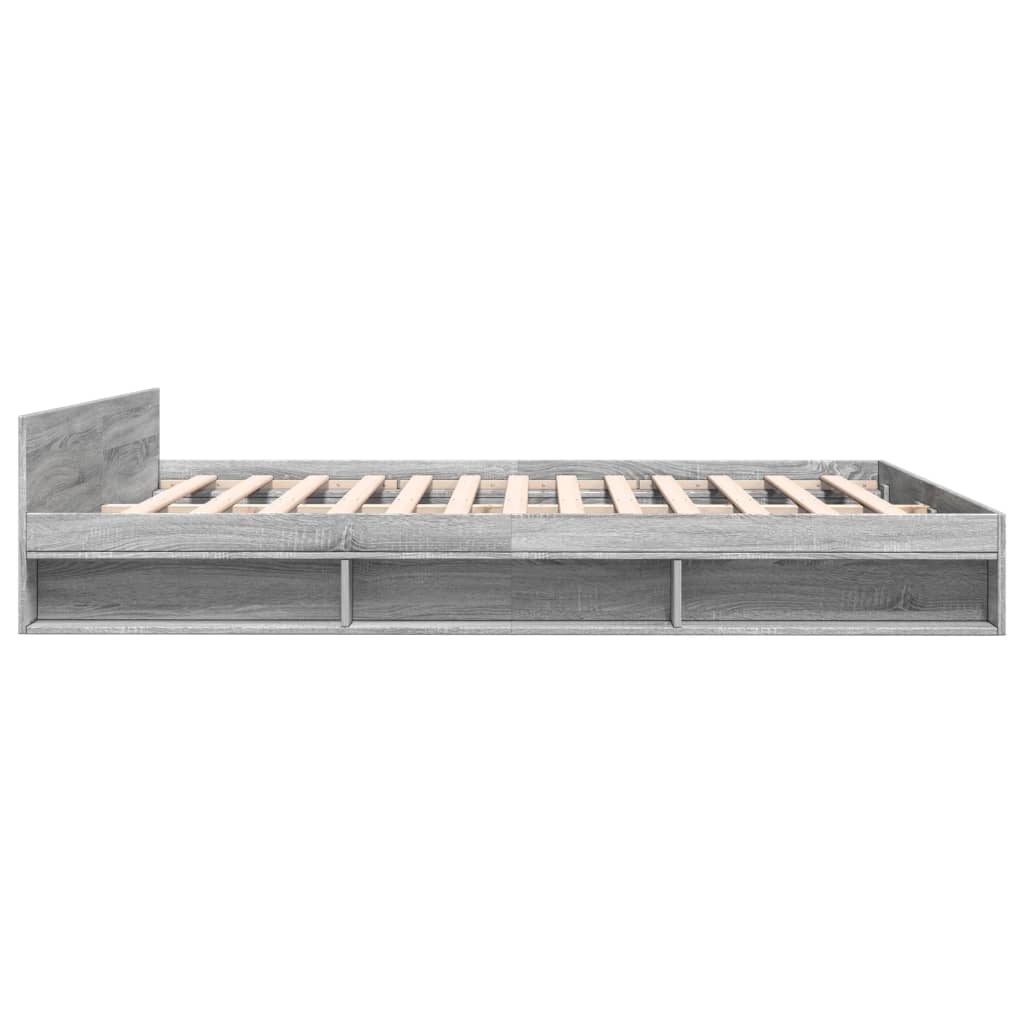 Bedframe met lades bewerkt hout grijs sonoma eiken 180x200 cm
