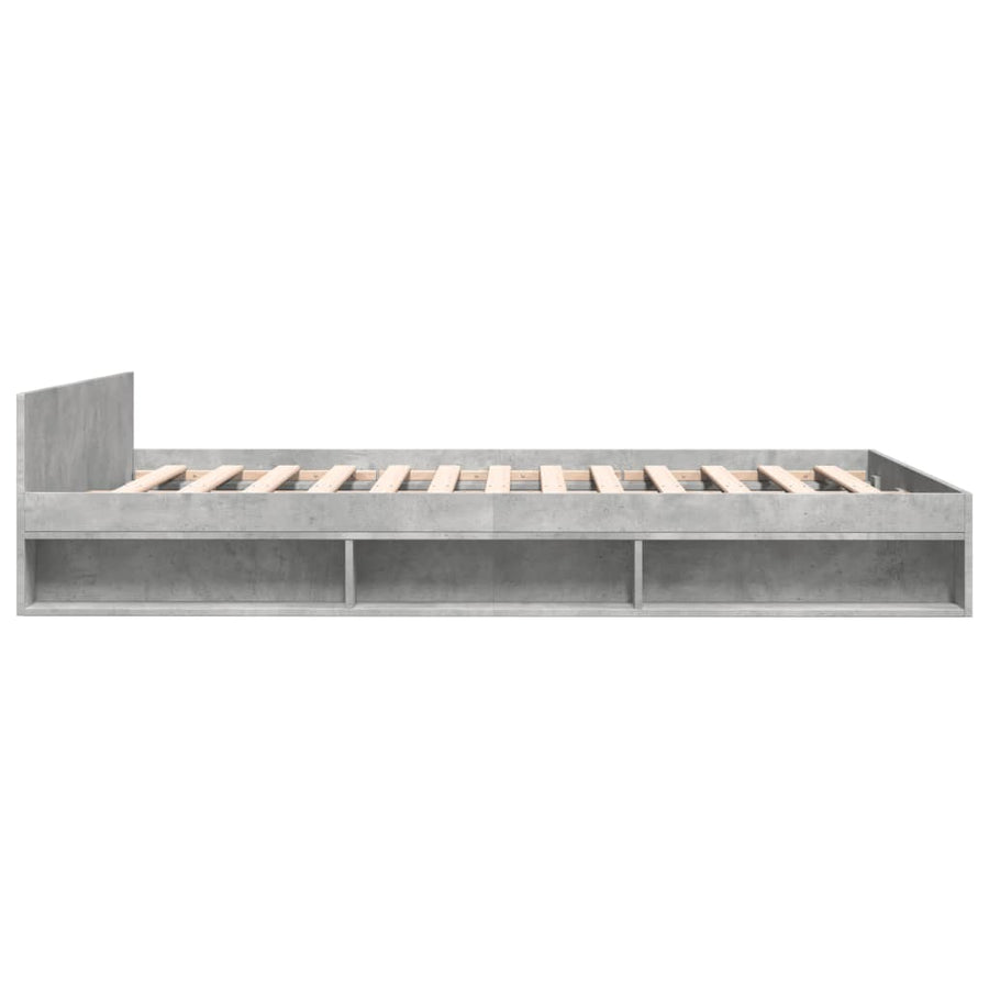 Bedframe met lades bewerkt hout betongrijs 160x200 cm