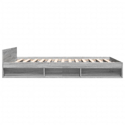 Bedframe met lades bewerkt hout grijs sonoma eiken 160x200 cm
