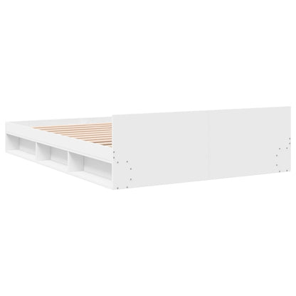 Bedframe met lades bewerkt hout wit 140x200 cm