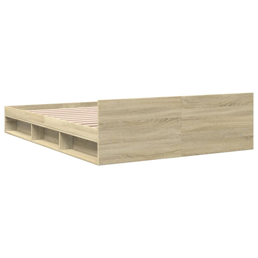 Bedframe met lades bewerkt hout sonoma eikenkleurig 140x200 cm