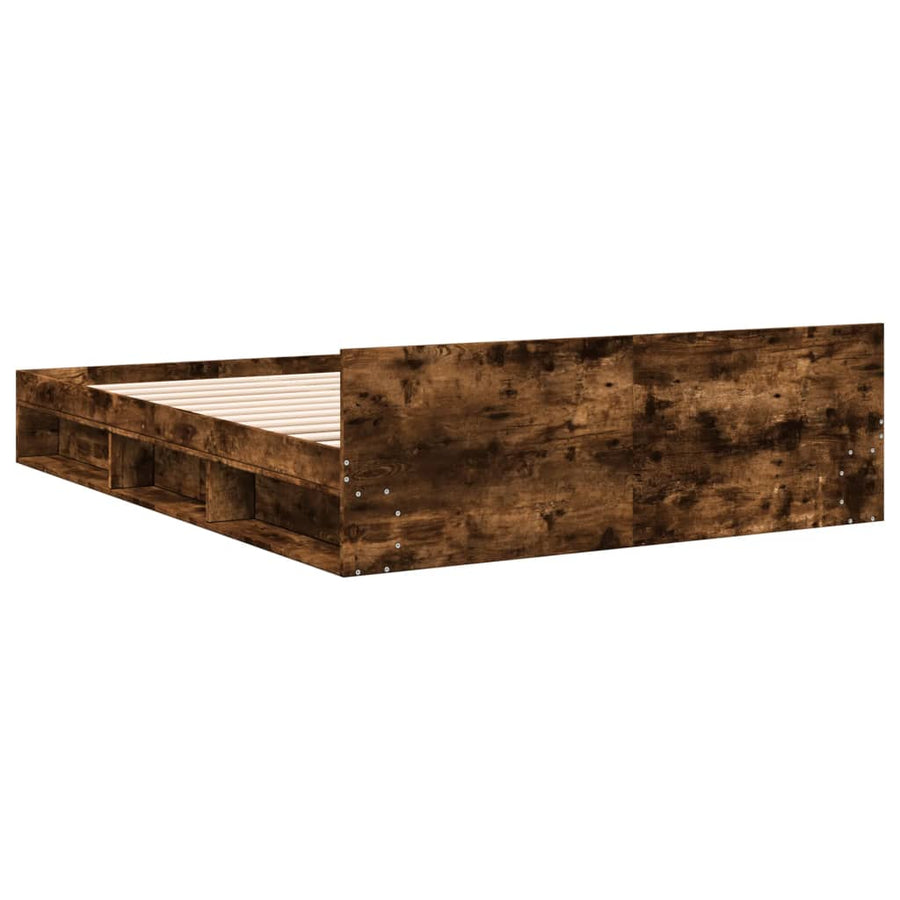 Bedframe met lades bewerkt hout gerookt eikenkleurig 140x200 cm