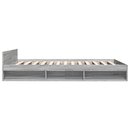 Bedframe met lades bewerkt hout grijs sonoma eiken 140x200 cm