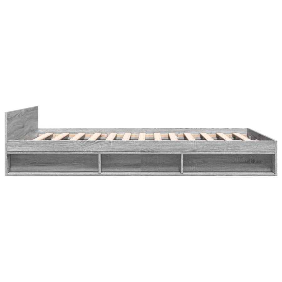 Bedframe met lades bewerkt hout grijs sonoma eiken 140x200 cm