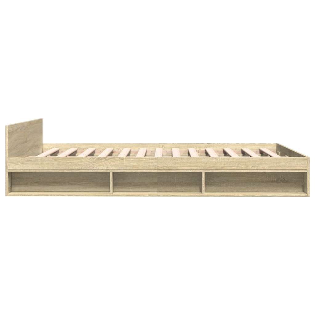 Bedframe met lades bewerkt hout sonoma eikenkleurig 120x200 cm