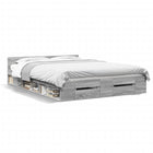 Bed frame with drawers engineered wood grey Sonoma oak 120x200 cm