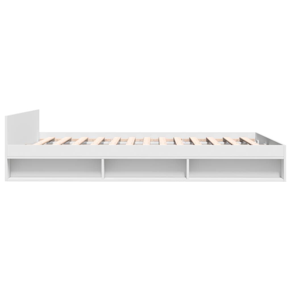 Bedframe met lades bewerkt hout wit 140x190 cm