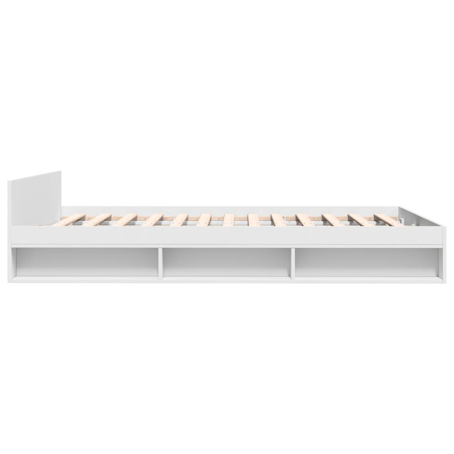 Bedframe met lades bewerkt hout wit 140x190 cm