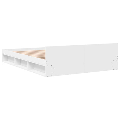 Bedframe met lades bewerkt hout wit 140x190 cm
