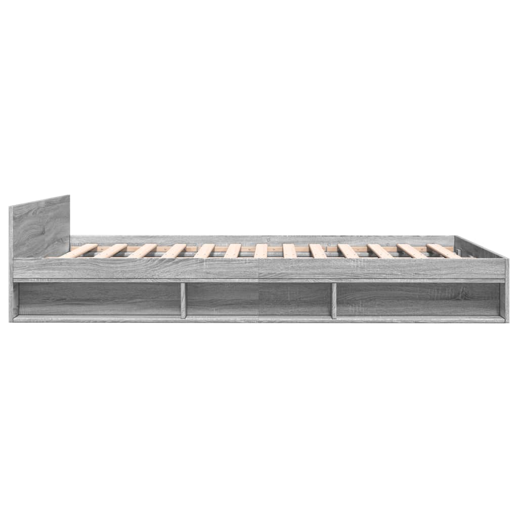 Bedframe met lades bewerkt hout grijs sonoma eiken 135x190 cm